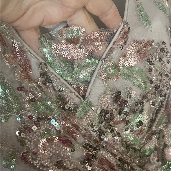 Mac Duggal Pink Floral Sequin Maxi Dress - Picture 8 of 17